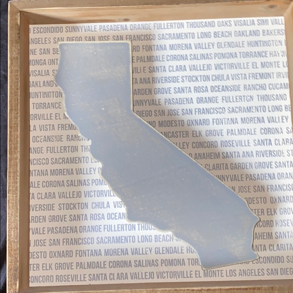 California state wood wall decor